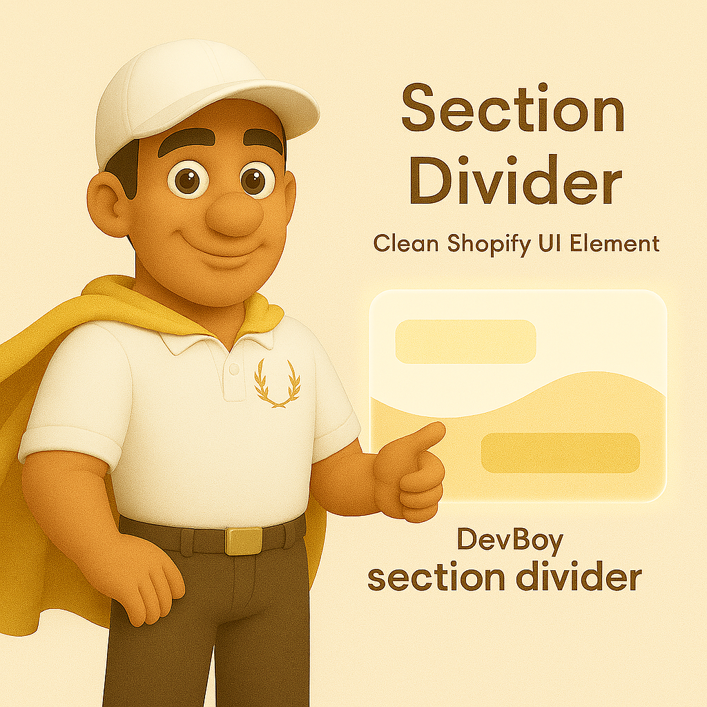 DevBoy Section Divider – Custom Shape Divider for Shopify