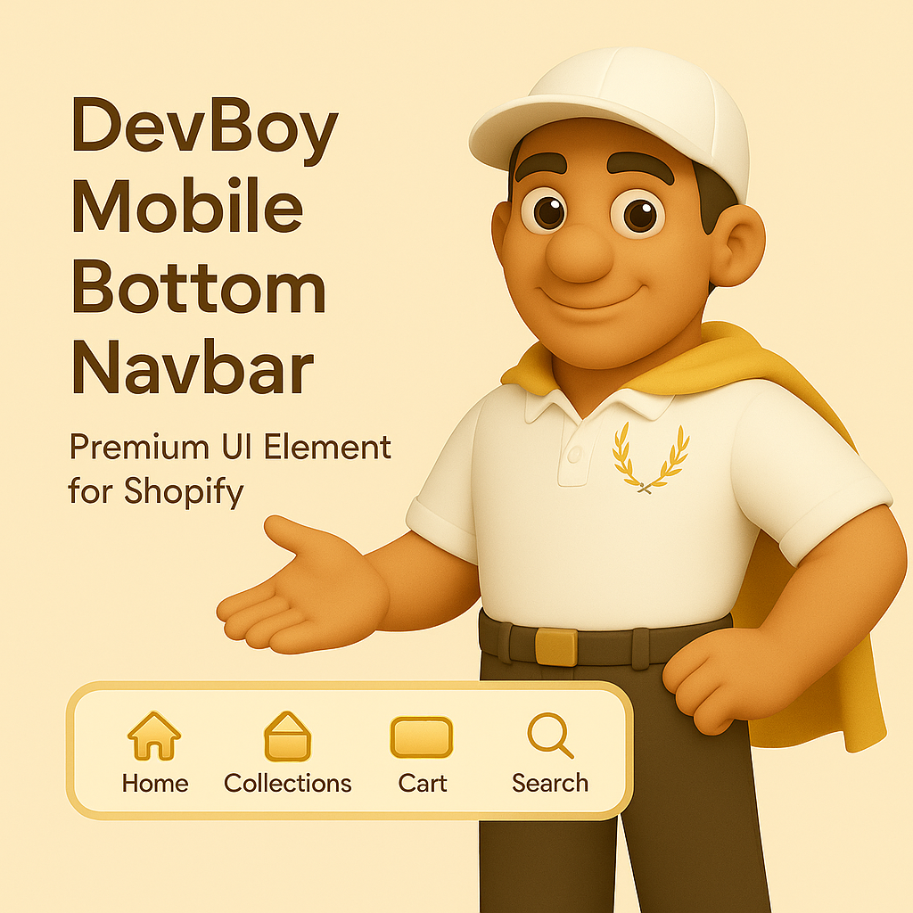 DevBoy Mobile Bottom Navbar – Premium UI Element for Shopify